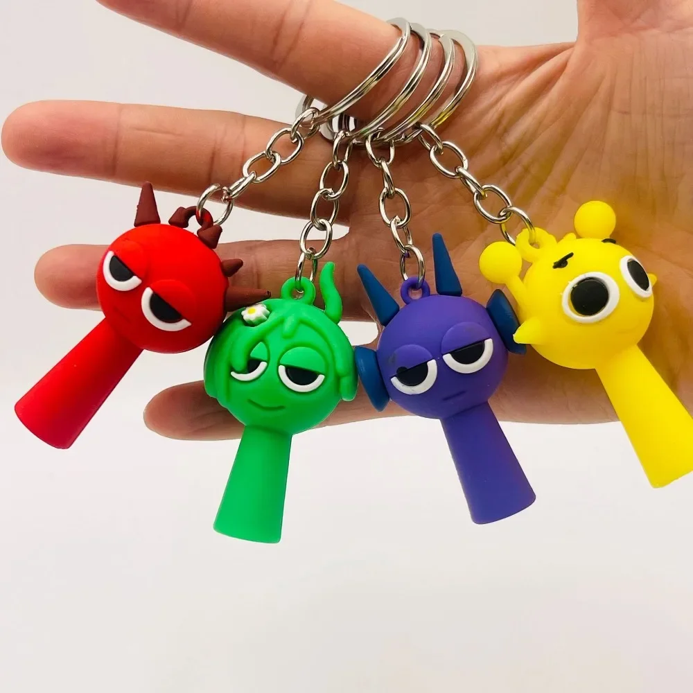 Hot Game Sprunki Keychain Oren Raddy Gray Brud Clukr Vineria Silicone ...