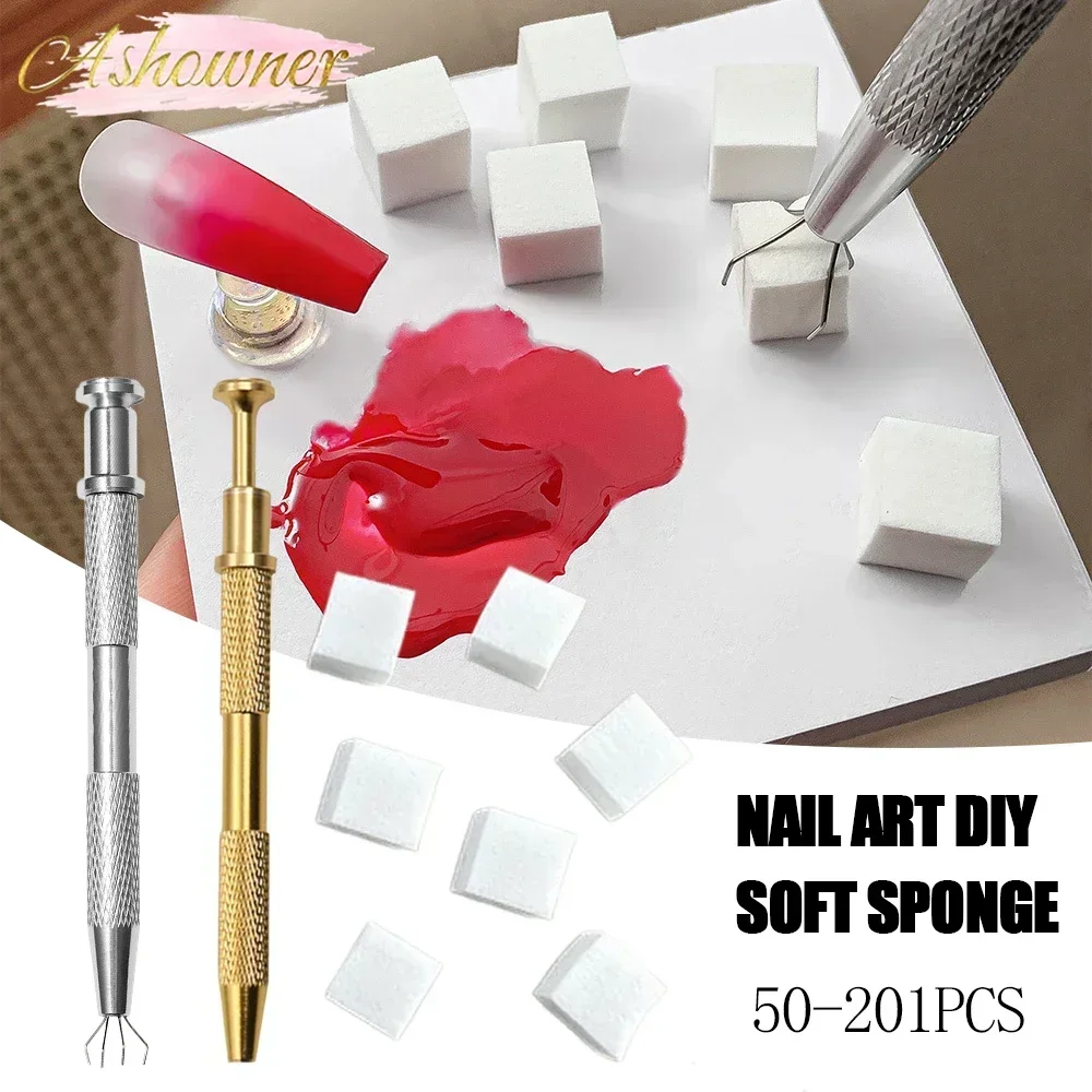 

Ashowner Soft Nail Art Sponge Gradient Nail Art Stamper Tools Coloring Stamping Painting Manicure DIY Creative Nail Sponge Tool
