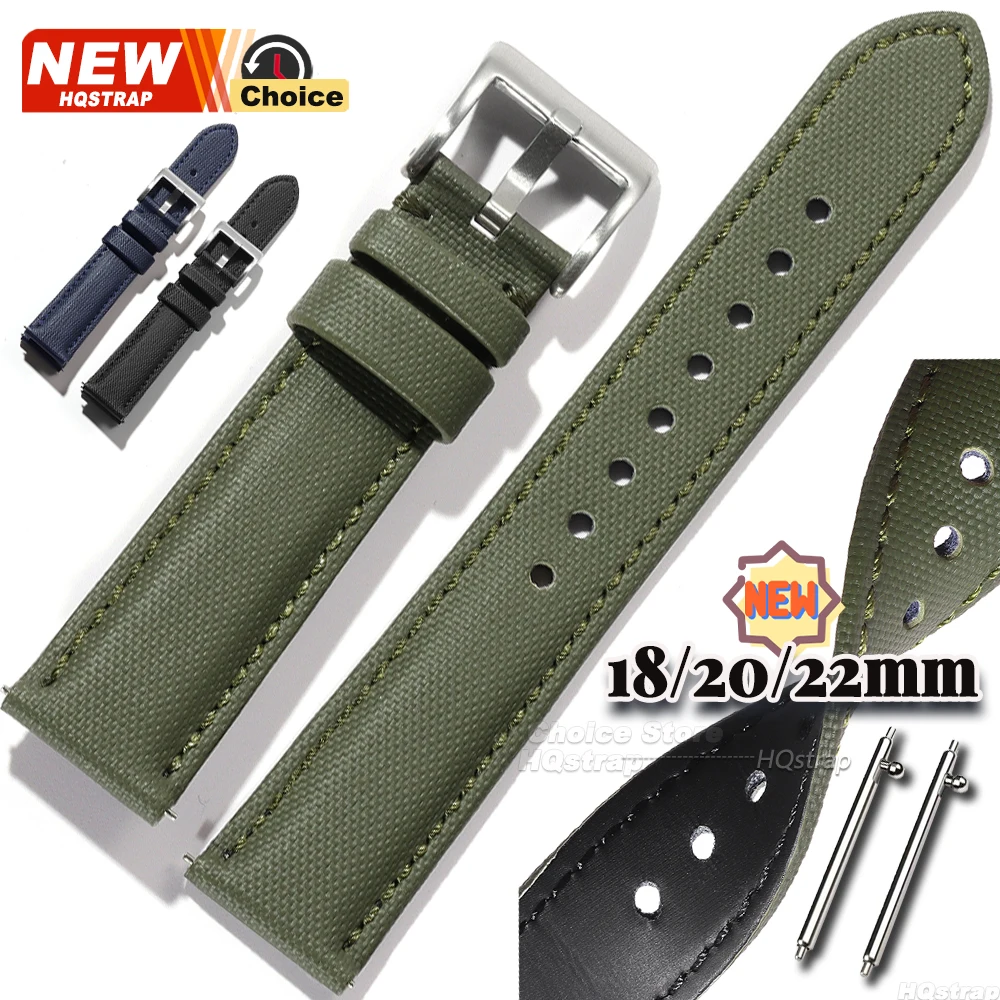 Versatile Canvas Nylon Waterproof Smart Watch Strap in Various Sizes