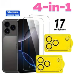 Premium 4 - in - 1 HD Tempered Glass with 9H Hardness and Precision Camera Lens Protection - Tempered Glass