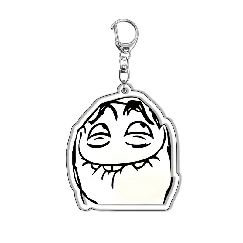 Playful Troll Face Keychain - Fun Accessory for Boys and Girls - Great Christmas Gift