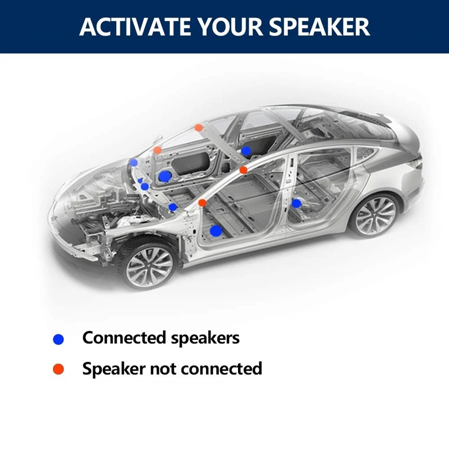 For Tesla Model 3 2017 2023 Standard Range Plus SR Inactive Lossless Sound Speaker Activation Wire Harness Audio Upgrade Kit