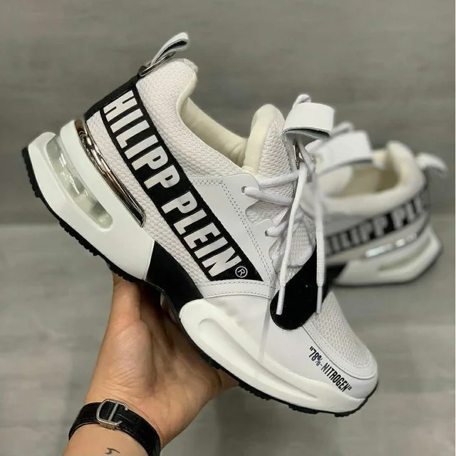 Philipp Plein White Sneakers with Black _ - Mobile