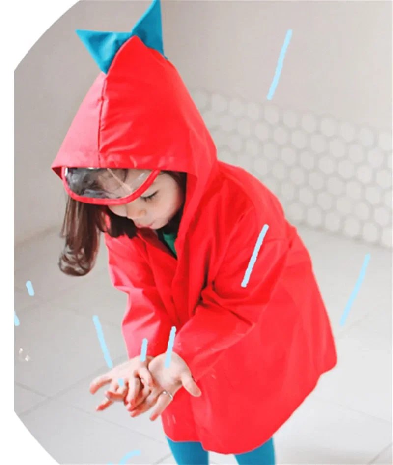 Raincoat Poncho Cute Dinosaur Polyester Baby Outdoor Waterproof Rain Coat Children Impermeable Poncho Boys Girls Rain Jacket