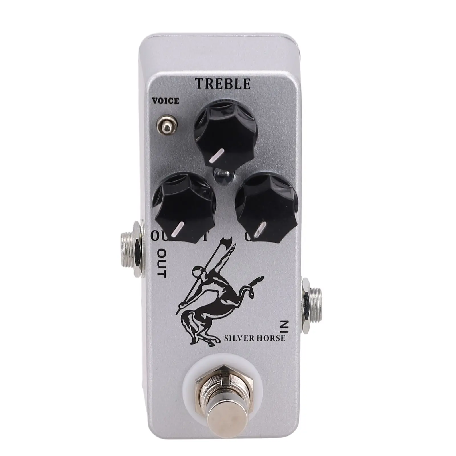 

MOSKY Silver Horse Guitar Effect Pedal Overdrive Boost Effect Bypass Metal Shell 3 Functional Knobs TREBLE/OUTPUT/GAIN Overdrive