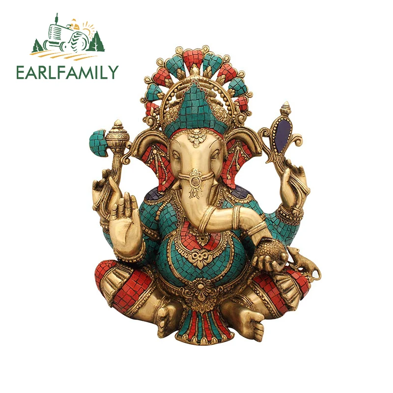 EARLFAMILY 13cm for Ganesha Car Stickers Waterproof Sunscreen Suitcase Vinyl Material Motorcycle Helmet Fine Decal Vehicle | Автомобили и
