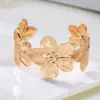 Fashion Vintage Flower Cuff Bracelet for Women Trendy Gold Color Metal Wide Flower