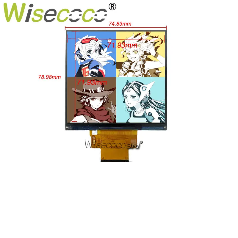 Wisecoco 4 Polegada 720x720 display lcd 1:1