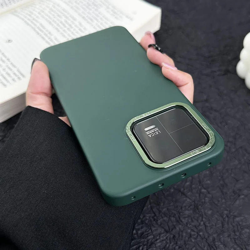 Luxury Matte Metal Bumper Phone Case with Camera Lens Protection and Shockproof Acrylic Back