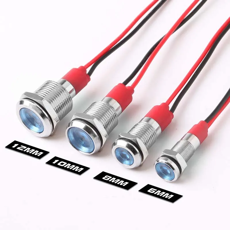 ตัวเลือกสินค้า ไฟ LED โลหะทนทาน ขนาด 6-12 มม. สีสดใส สายกันน้ำ