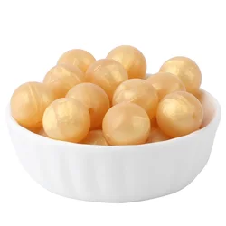 Silicone Round Beads for DIY Jewelry and Accessories (Metallic Gold)