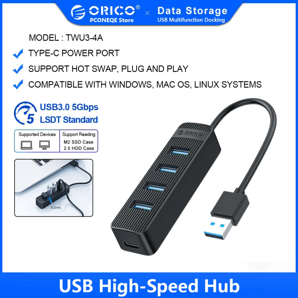 ORICO USB 3.0 HUB with Type C Supply Port 4/7 Port USB3.0 Splitter OTG Adapter Hub Dock Station for Computer Accessories AliExpress