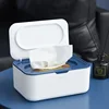 Portable Tissue Storage Box with Lid Dustproof Cover  for Wet Wipes Dispenser Home Office Mask Storage Box Sealed Organizer 4