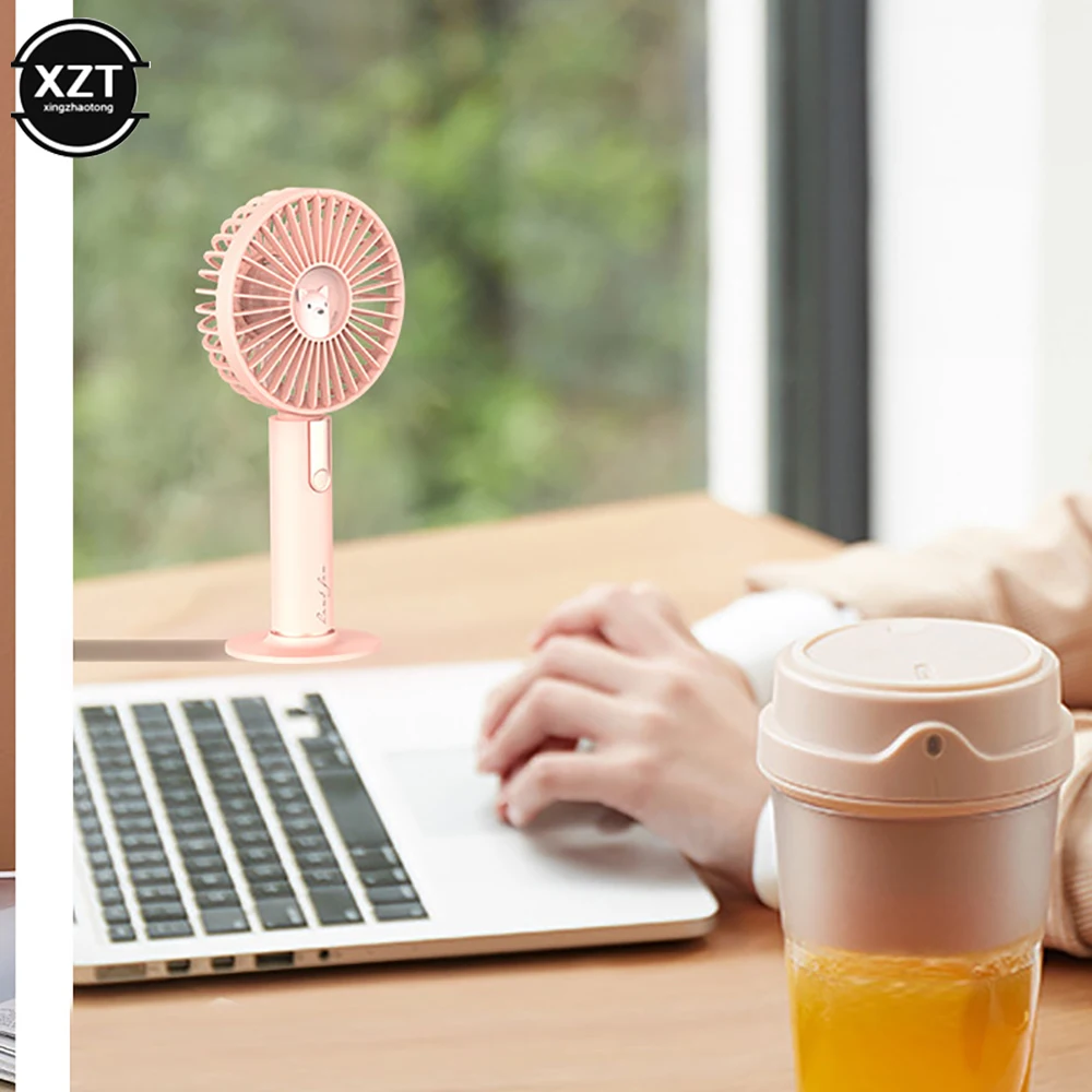 Handheld Fan Summer Portable Mini Fan 3 Speed Adjustable Fans USB Rechargeable Desk Handheld Air Conditioner Cooler Outside Travel Artifact