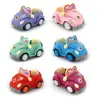 Cartoon Mini Q Pull Back Power Convertible Purple Car 6 Style Miniature Furniture Dollhouse Toy Model Set Kids Birthday Gifts 6