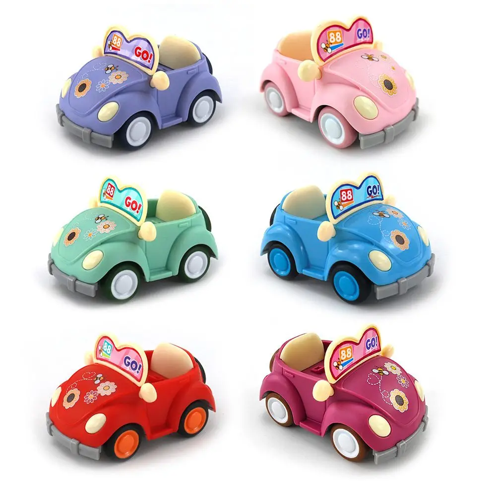 Forest Family Red Convertible Q Version Pull Back Car Dollhouse 1/12 Rabbit Furniture Miniature Model For Girls Birthday Gift 2