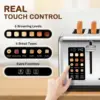 4 Slice Toaster Touch Screen Control 4 Wide Slot Stainless Steel Smart Bread Toaster for Bagel Muffin Waffle Dual Control Pannel 2
