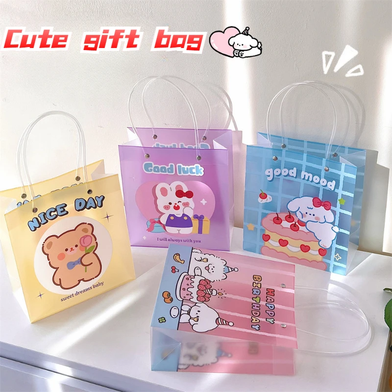 Kawaii Gift Bag Decoration Girl Transparent Cute Gift Bag Ideas Christmas  Birthday Party Transparent Japanese Gift Bag Kids Girl - AliExpress