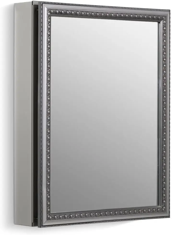 

KOHLER CB-CLW2026SS 20" W x 26" H Single-Door Medicine Cabinet with Decorative Framed Mirrored Door, Bathroom Medicine Cabinet w