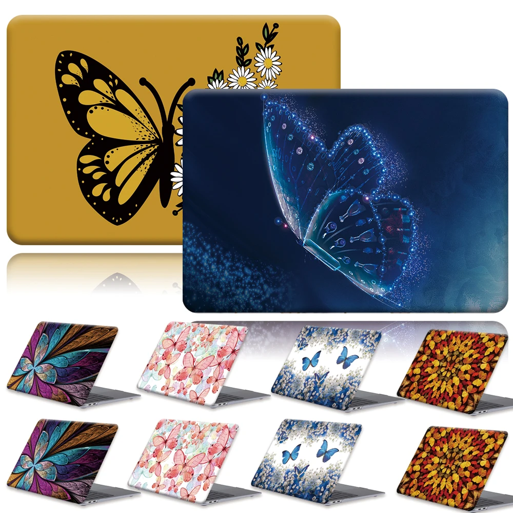 

Laptop Case for Apple MacBook Air 13 M1/Air 13 A1369 A1466 A1932 A2179/Air 11 A1370 A1465 Butterfly Print Anti-drop Back Shell