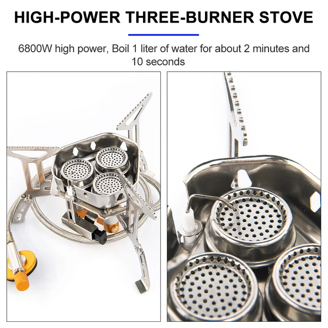 Widesea Camping Tourist Burner Big Power Gas Stove Cookware Portable Furnace Picnic Barbecue Tourism Supplies Outdoor recreation 4