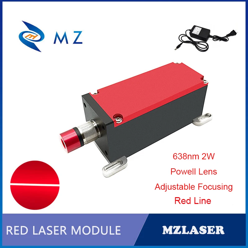 Adjustable-Focusing-Powell-Lens-638nm-2W-Red-Line-Good-Heat-Dissipation ...
