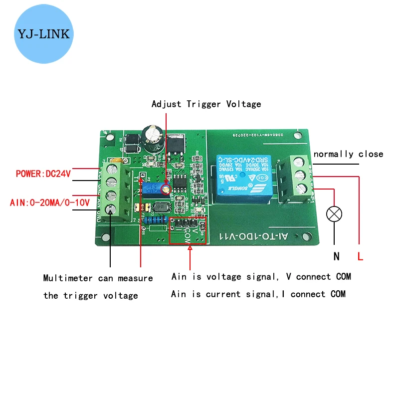 Analog Signal Trigger Relay Output Adjustable 020mA/420mA Current 0