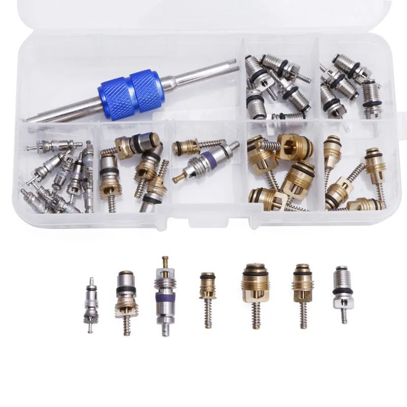 39x R12 R134A Car Air Conditioning A/C Tire Valve Stem Core Remover Tool Kit A6HB