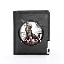 

New Arrivals Cool Game Assassin Printing Leather Wallet Men Women Billfold Slim Credit Card/ID Holders Short Purses