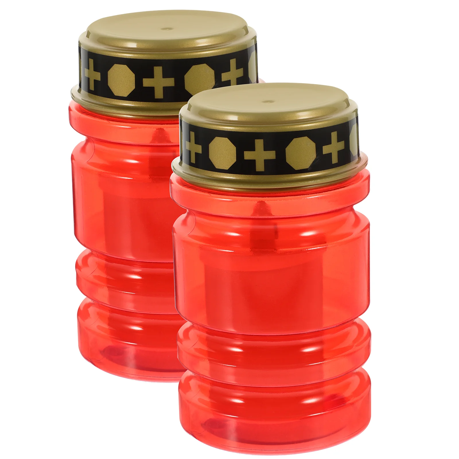 

2 Pcs Ornament Religious Candles Flameless Decor LED Lamps Powered Outdoor Table Centerpiece Electric Tea Lights