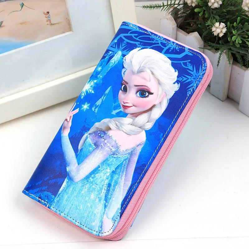 Disney Fashion Women's Wallet Mickey Mouse Frozen Pu Long Print Cartoon Coin Purse Minnie Stitch Kawaii High Capacity Purse Gift