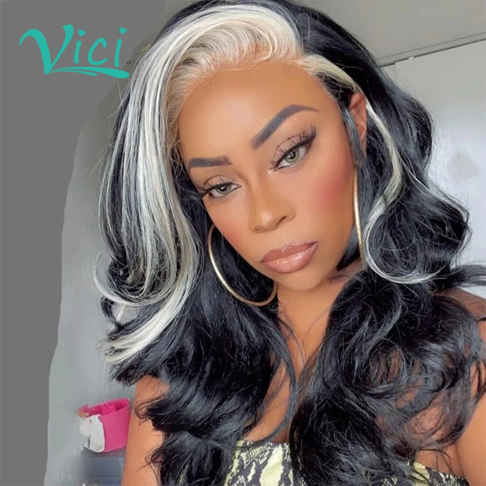 

180 Density Ombre Grey Wave Wig Lace Frontal Wig Body Wave Ombre Colored 13x4 Lace Front Human Hair Wigs For Women Human Hair