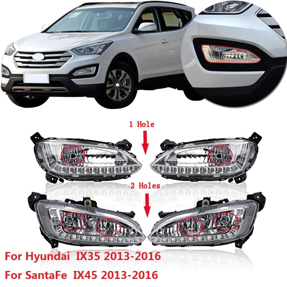 Kamshing для Hyundai IX35 2013 2014 2015 2016 Santa Fe SantaFe IX45 DRL Противотуманные фары Дневные ходовые
