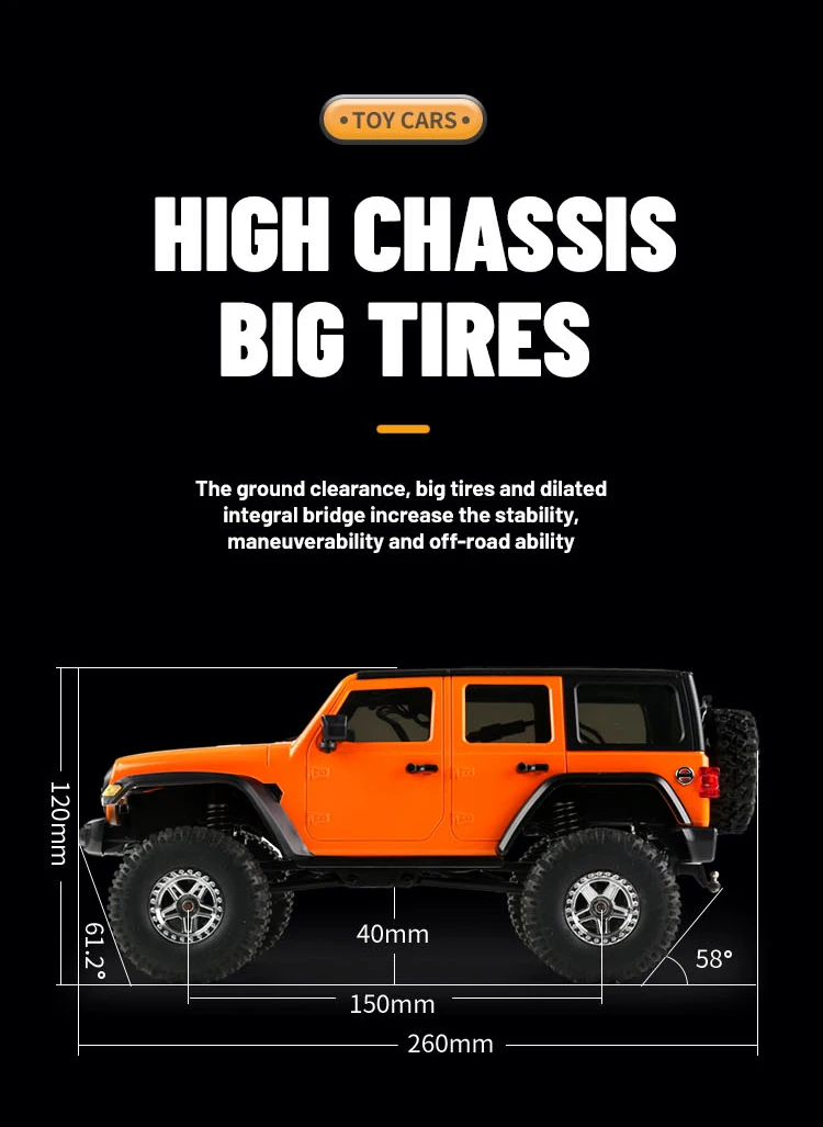 JJRC 1:18 nueva simulación Wrangler vehículo de escalada suspensión hidráulica multi terreno velocidad ajustable 4WD veh