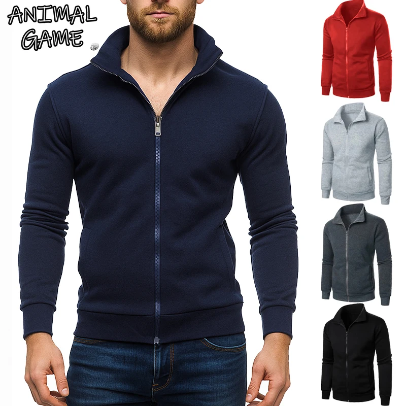 Animal Game Men's Casual Jacket Coats Zipper Sweatshirts Man Outdoor Work Coats Sport Lightweight Cardigan Jerseys Autumn Tops