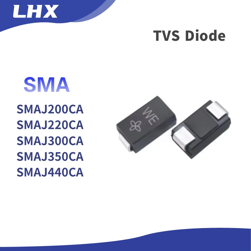 

50 шт./лот SMD TVS Diode SMAJ200CA-VV SMAJ220CA-VX SMAJ300CA-UE SMAJ350CA-UG SMA/SMAJ440CA-UM Spot Sales