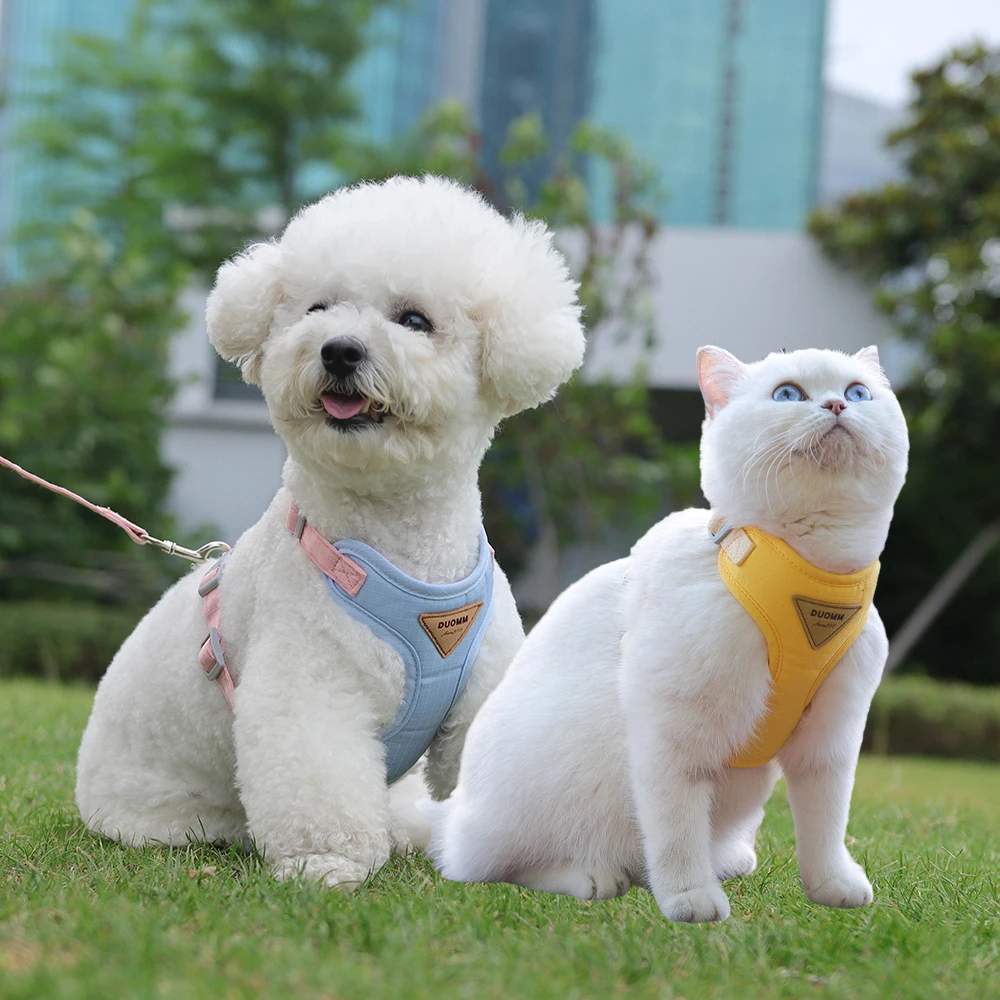 

Cat Dog Harness and Leash Set Pet Outdoor Walking Supplies Mesh Breathable Puppy Harnesses for Small Dogs Cats Pomeranian Corgi