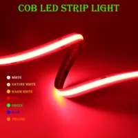 COB LED Strip Light High Density Linear Lighting 480/528Leds/m Flexible Tape Warm Natural White Red Blue Green Decor DC12 24V 1