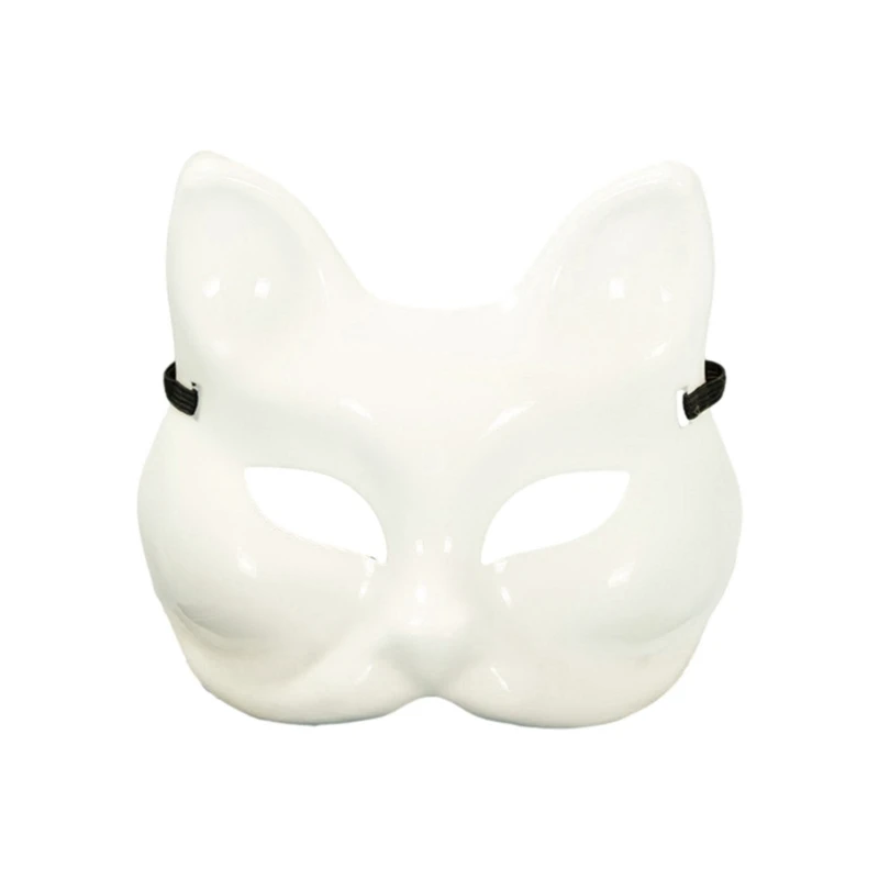 

DIY Cat Facemasks Halloween Party Masquerade Costume Masks Blank Hand Painted Fox Cat Masks Half Face Cosplays Fox Masks