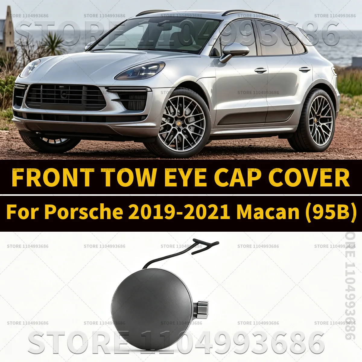포르쉐 2019 2020 2021 마칸 터보 (95B) 전면 견인 고리 커버 OEM 95B807156DG2X 95B807156D