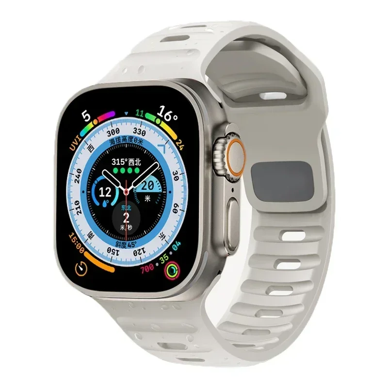 Soft Silicone Strap For Apple Watch Band Ultra 2 49mm 44mm 45mm 42mm 41mm 42mm sport Watchband iwatch Serise 5 6 7 8 9 bracelet
