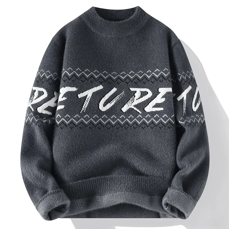 

2023 Winter Top Fashion Brand Sweater Mens Pullover Soft Warm Slim Fit Men Cashmere Knitwear Korean Classic Casual Male Clothing