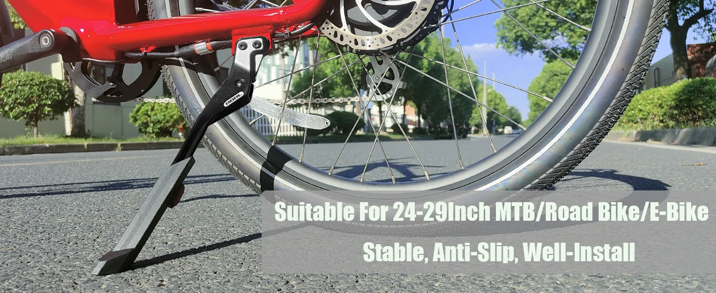 Description Picture 2 of itemRBRL Bicycle Kickstand 24-29" E-Bike Stand Aluminium Alloy Heavy Duty Bicycle Side Support Kickstand for MTB Road Cycling