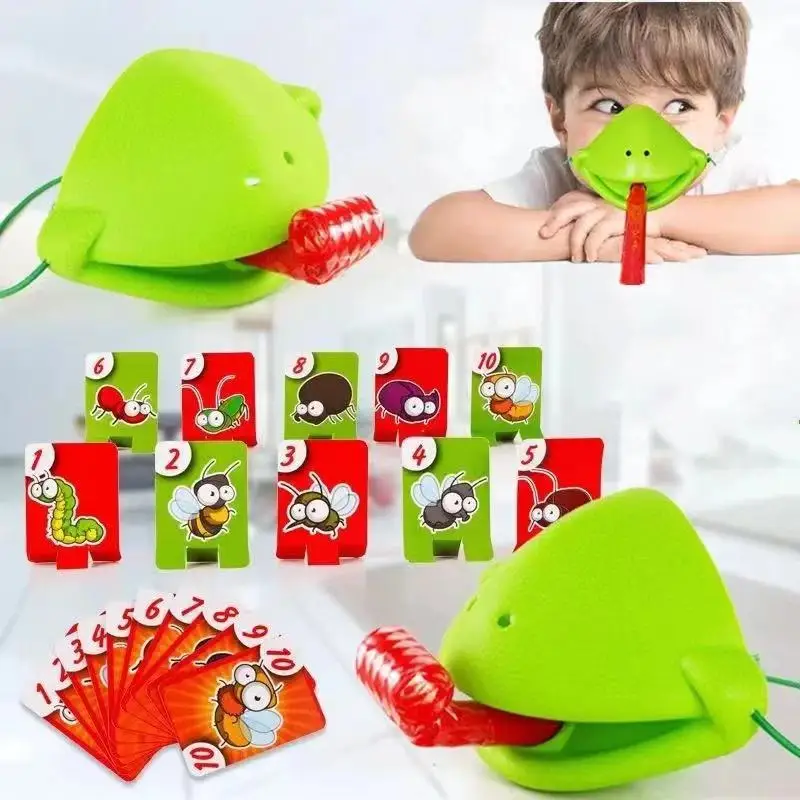 Lizard Mask Waving Tongue Licking Card Children's Desktop Game Parent-child Interaction Fun Game Family Gathering childrens toys parent child interactive toy