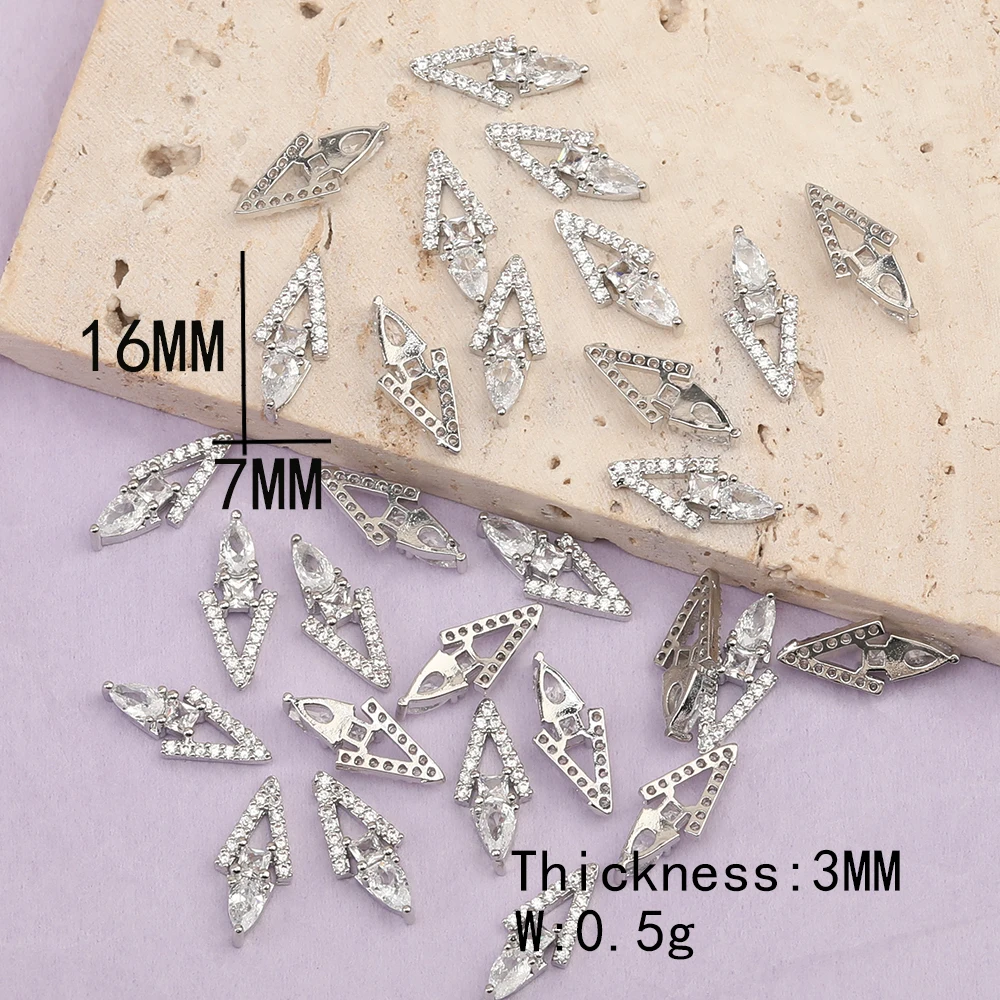 Cordial Design 50Pcs Jewelry Accessories/Genuine Gold Plating/DIY Making/Fingernail Findings/Cubic Zirconia Charms/Decoration - cordial