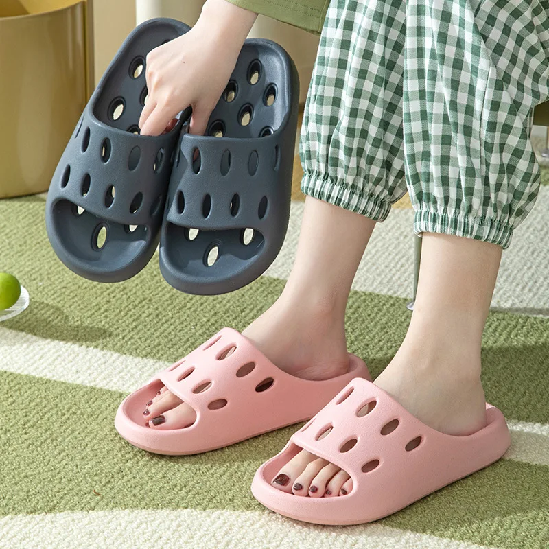 

CX bathroom slippers women's summer household indoor soft bottom hollow living room comfortable non-slip bath bathroom quick-d
