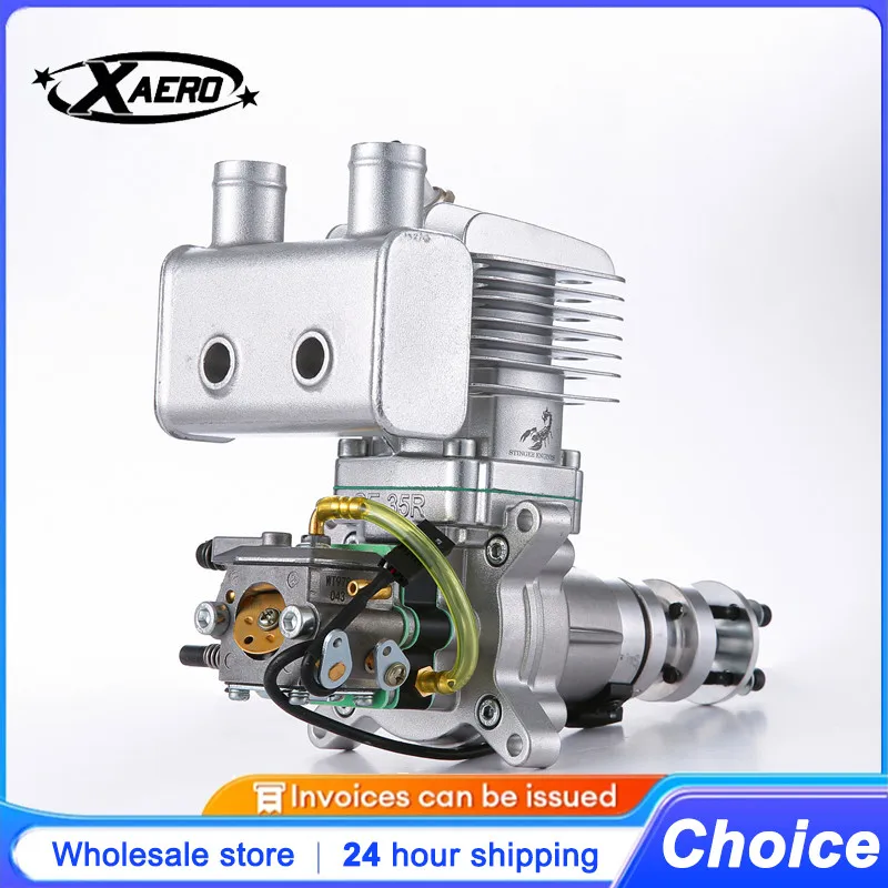 Moteur essence RCGF Stinger 35cc échappement arrière pour avion RC