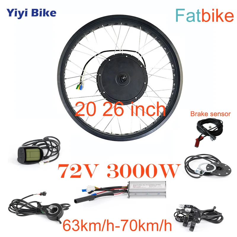 72v 3000w Electric Fat Bike Dc 