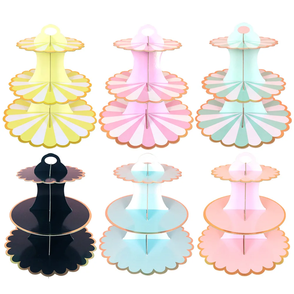 

3-Layer Cupcake Dessert Paper Stand Display Rack Birthday Wedding Party Supplies Cake Tools Afternoon Tea DecorCake Plate Stan