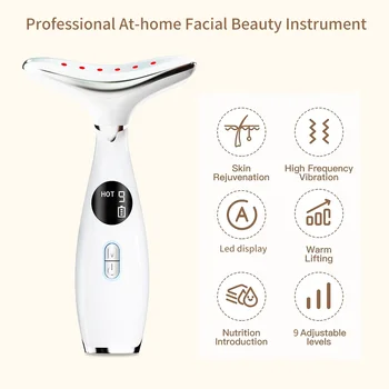 Neck Anti Wrinkle Face Lifting Beauty Device LED Photon Therapy Skin Care EMS Tighten Massager Reduce Double Chin WrinkleRemoval 1